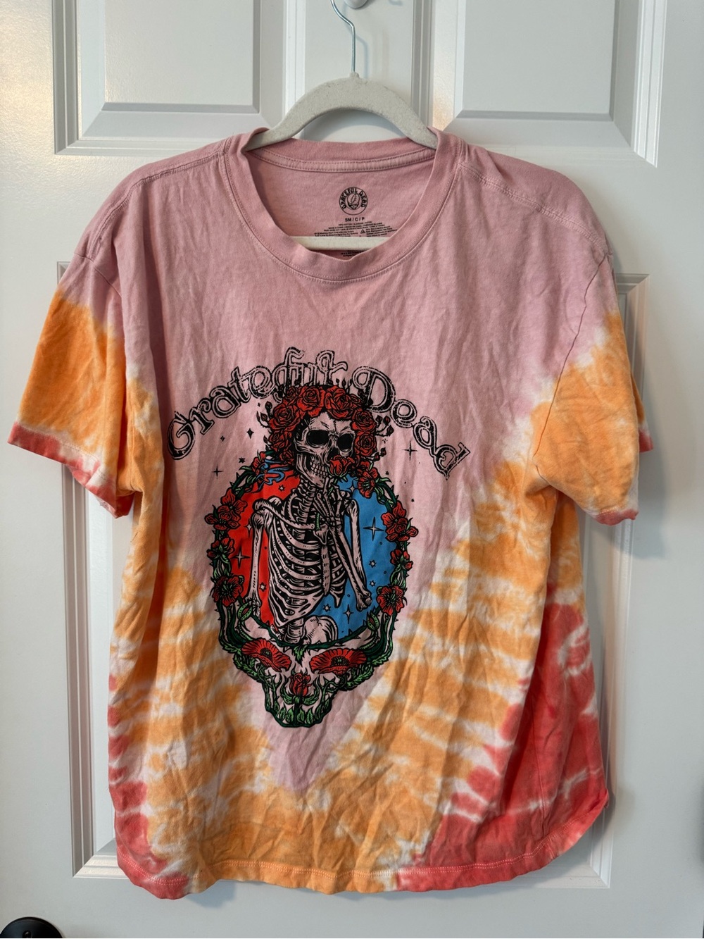Grateful Dead Tie-Dye Graphic Tee - Pink & Orange